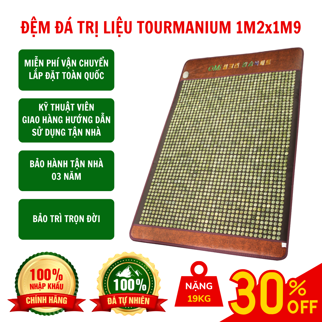 Thảm Đá Nóng Tourmanium Cao Cấp 1m2x1m9