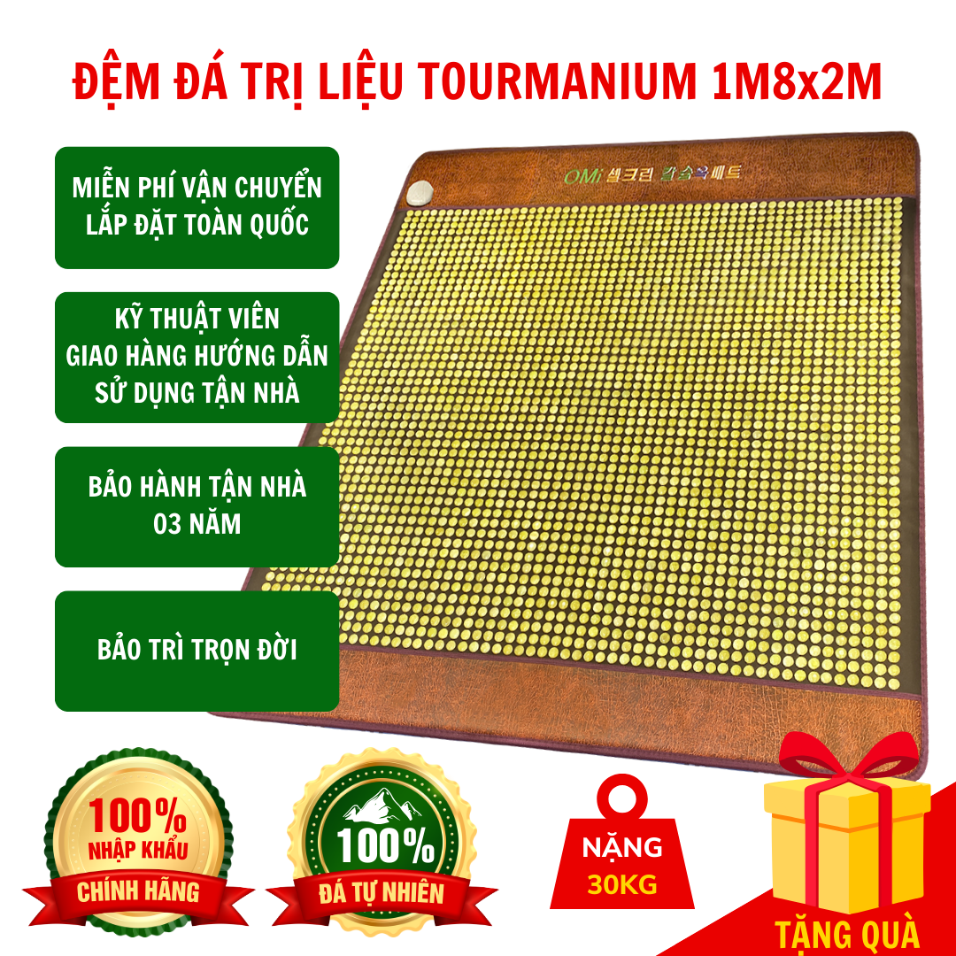 Thảm Đá Nóng Tourmanium Vàng Cao Cấp 1m8x2m